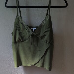 green tank top